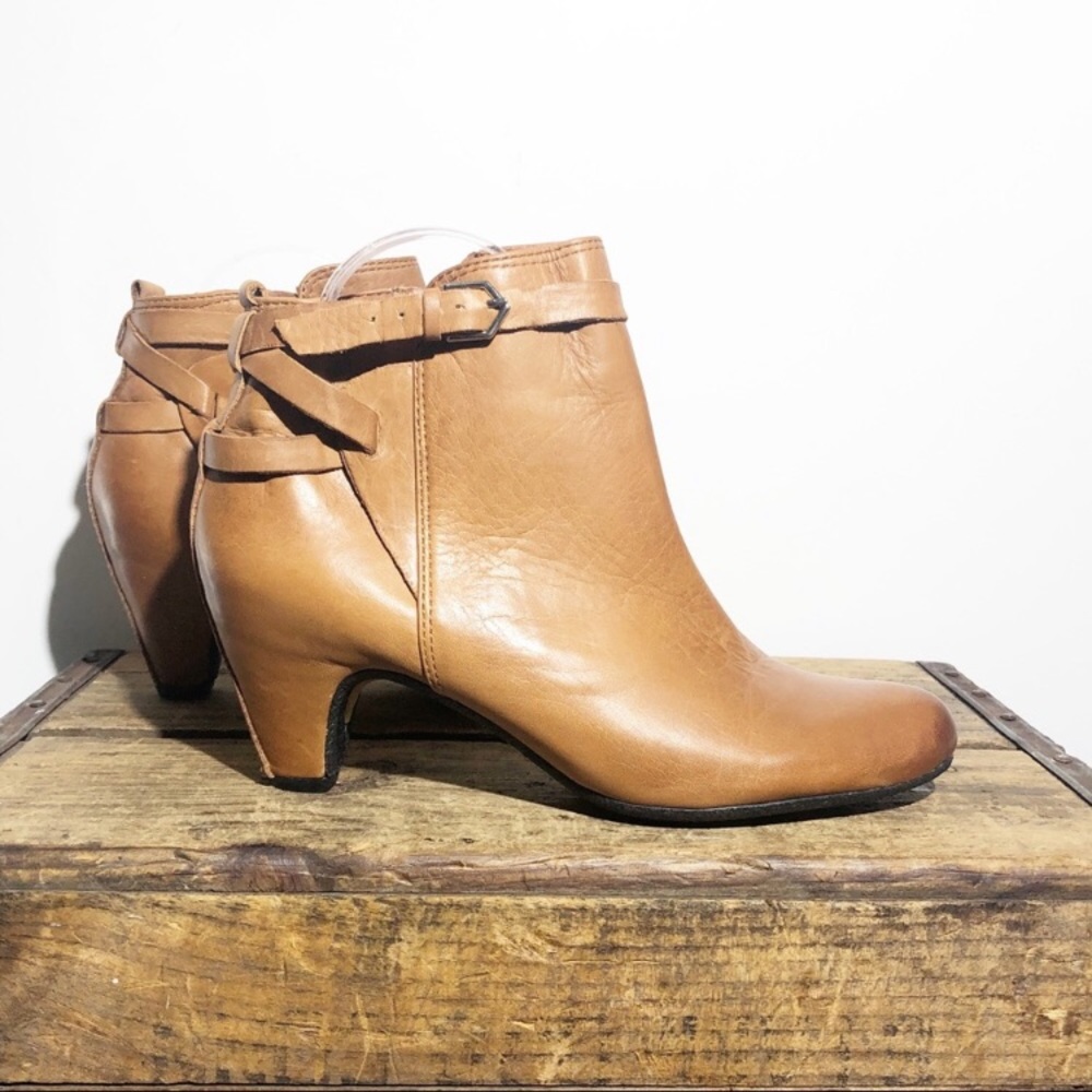 ❤️Sam Edelman Maddox Camel Leather Upper Ankle Booties 8.5